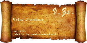 Vrba Zsombor névjegykártya